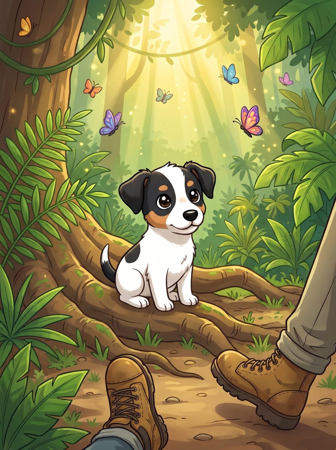 Puppy Foxy being found in the forest